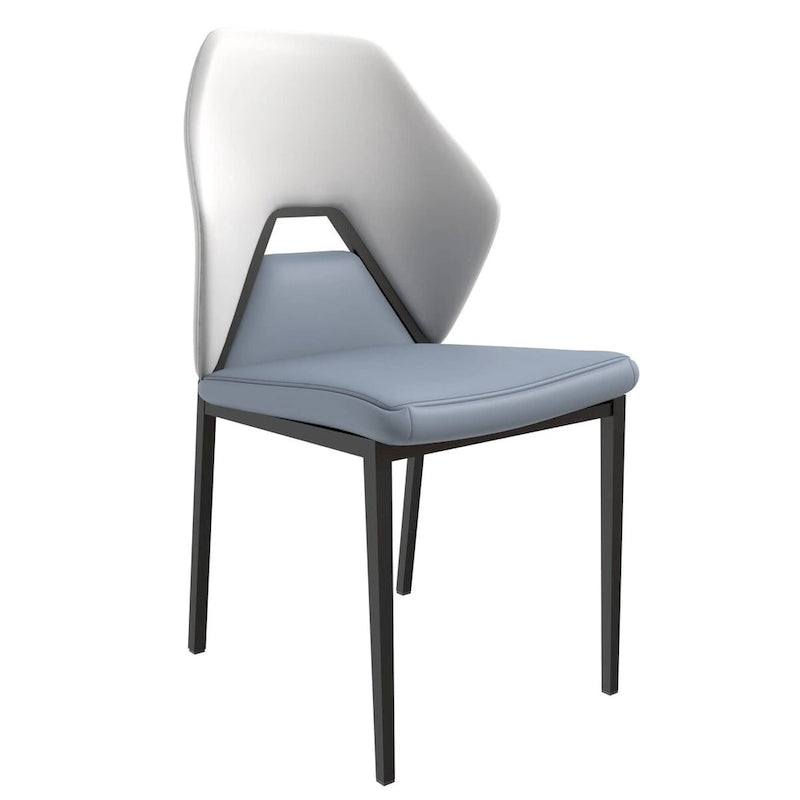 Chaise de salle à manger en cuir PU avec pieds en fer noir, chaise d'appoint de cuisine rembourrée moderne