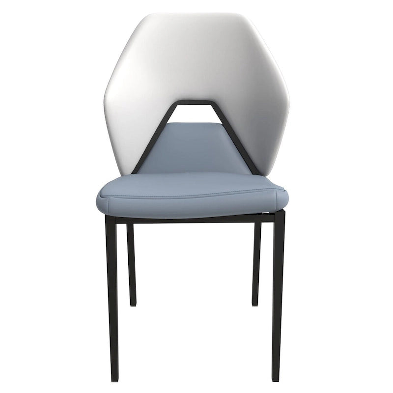 Chaise de salle à manger en cuir PU avec pieds en fer noir, chaise d'appoint de cuisine rembourrée moderne