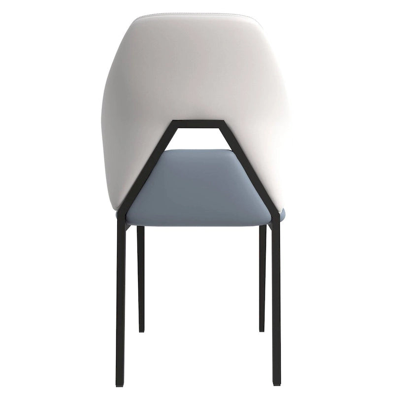 Chaise de salle à manger en cuir PU avec pieds en fer noir, chaise d'appoint de cuisine rembourrée moderne