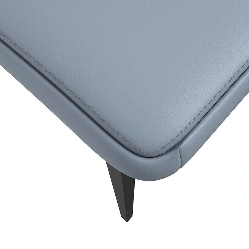 Chaise de salle à manger en cuir PU avec pieds en fer noir, chaise d'appoint de cuisine rembourrée moderne