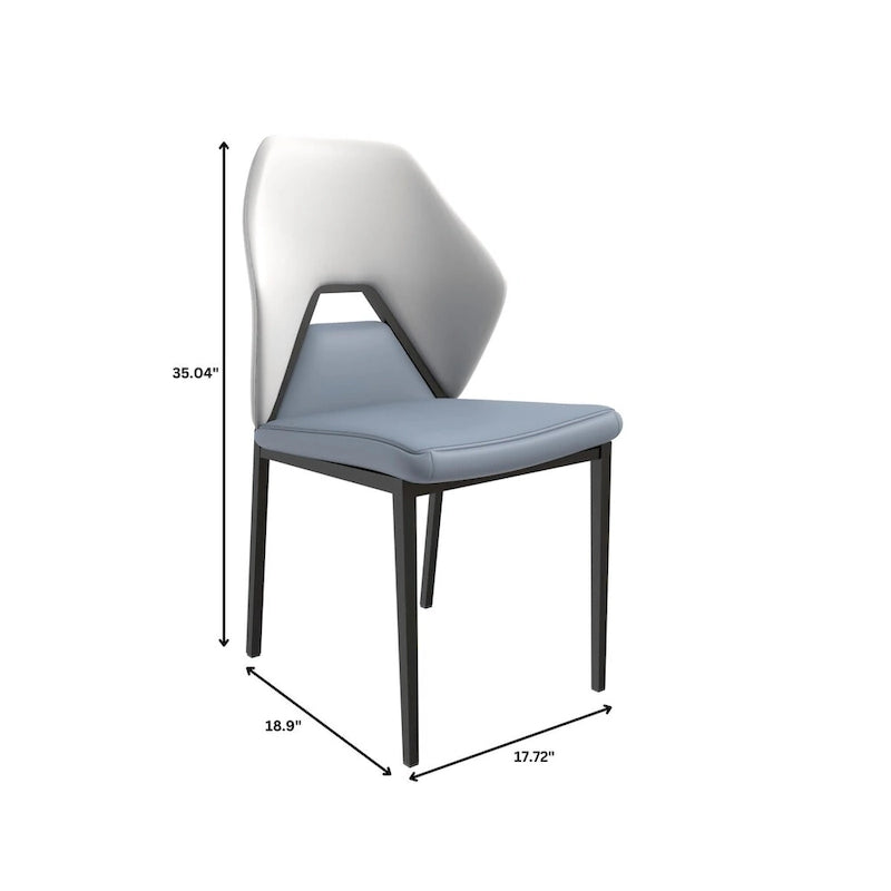 Chaise de salle à manger en cuir PU avec pieds en fer noir, chaise d'appoint de cuisine rembourrée moderne