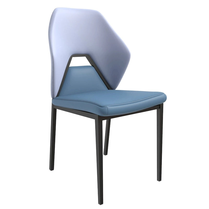 Chaise de salle à manger en cuir PU avec pieds en fer noir, chaise d'appoint de cuisine rembourrée moderne