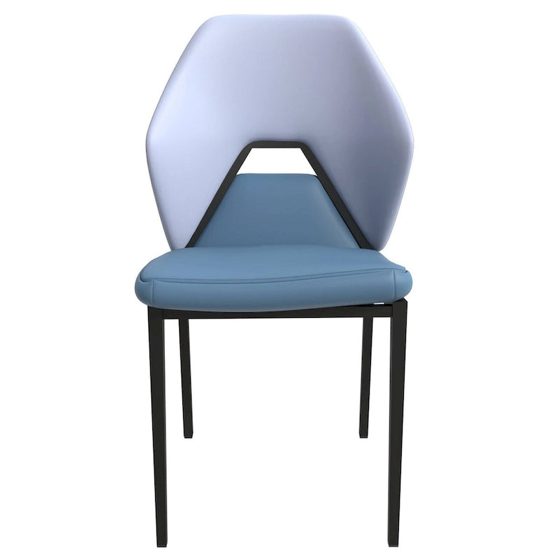 Chaise de salle à manger en cuir PU avec pieds en fer noir, chaise d'appoint de cuisine rembourrée moderne