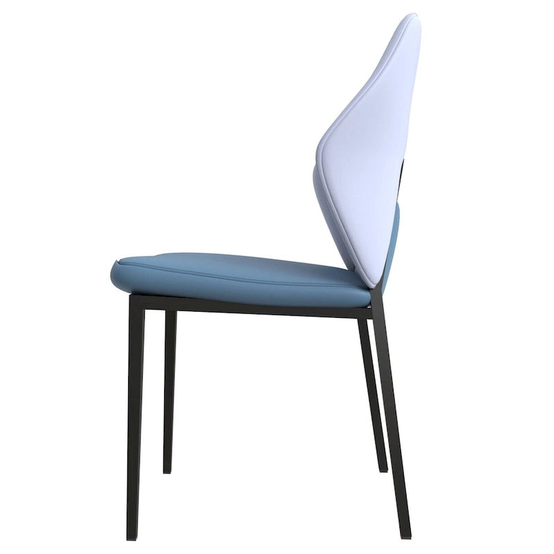Chaise de salle à manger en cuir PU avec pieds en fer noir, chaise d'appoint de cuisine rembourrée moderne