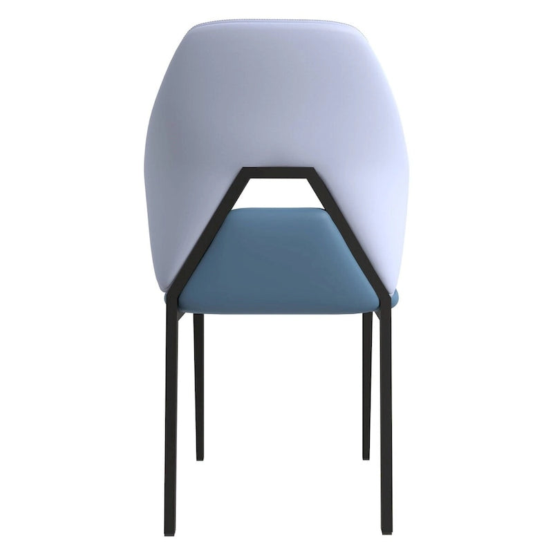 Chaise de salle à manger en cuir PU avec pieds en fer noir, chaise d'appoint de cuisine rembourrée moderne