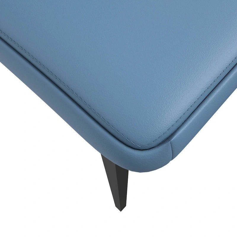 Chaise de salle à manger en cuir PU avec pieds en fer noir, chaise d'appoint de cuisine rembourrée moderne