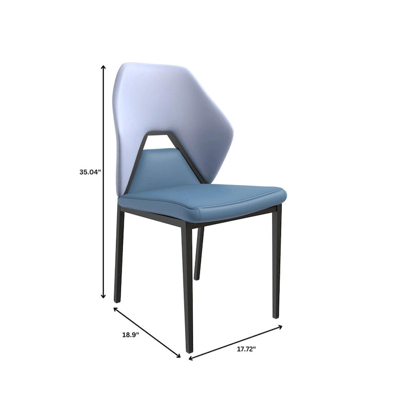 Chaise de salle à manger en cuir PU avec pieds en fer noir, chaise d'appoint de cuisine rembourrée moderne