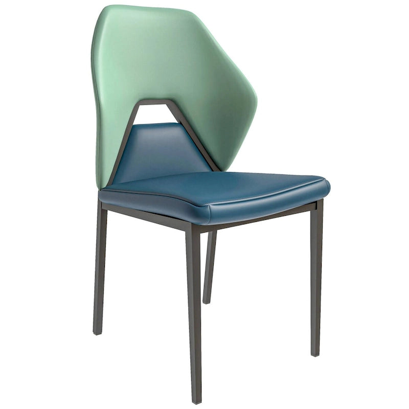 Chaise de salle à manger en cuir PU avec pieds en fer noir, chaise d'appoint de cuisine rembourrée moderne