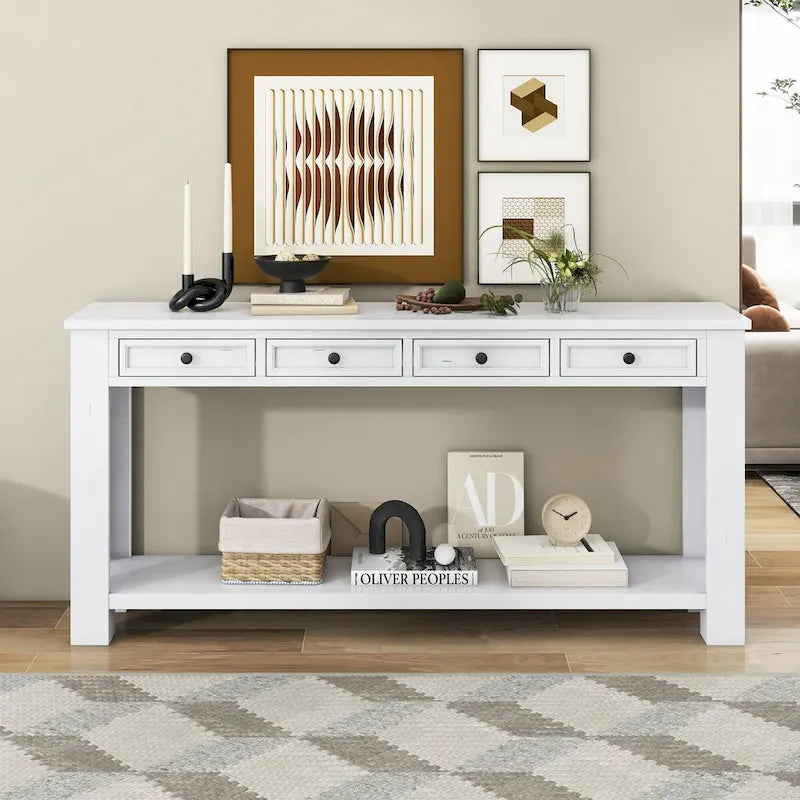 Console / Table d'appoint avec tiroirs de rangement et étagère inférieure pour entrée/couloir