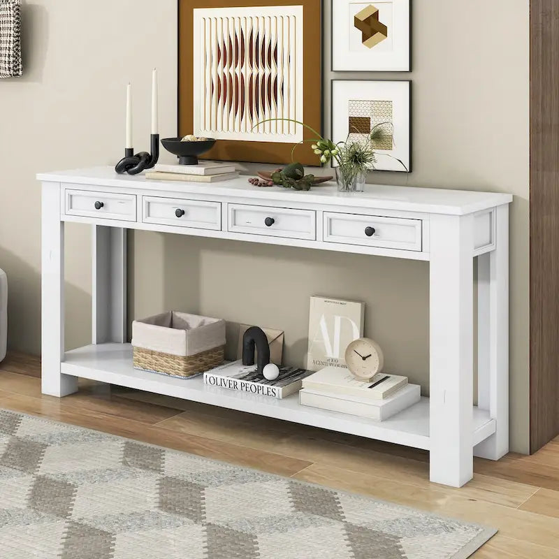 Console / Table d'appoint avec tiroirs de rangement et étagère inférieure pour entrée/couloir