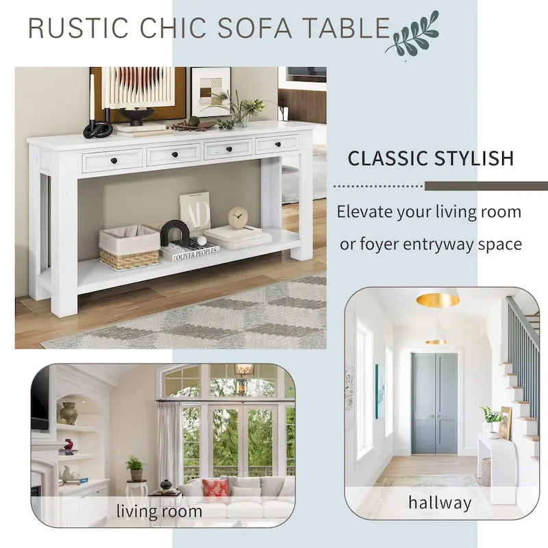 Console / Table d'appoint avec tiroirs de rangement et étagère inférieure pour entrée/couloir