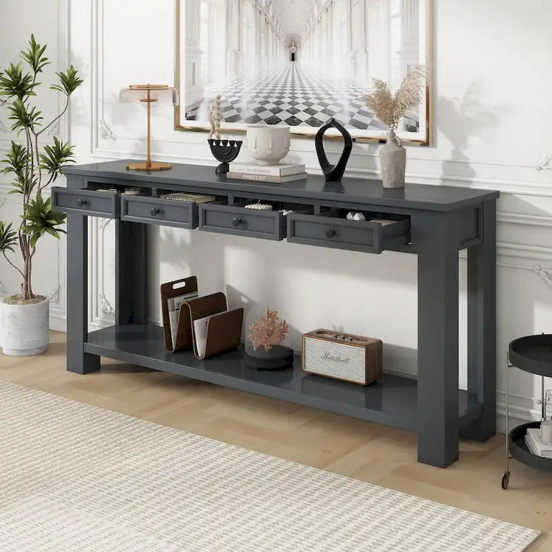 Console / Table d'appoint avec tiroirs de rangement et étagère inférieure pour entrée/couloir