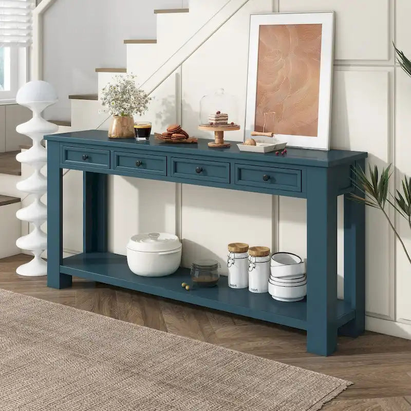 Console / Table d'appoint avec tiroirs de rangement et étagère inférieure pour entrée/couloir