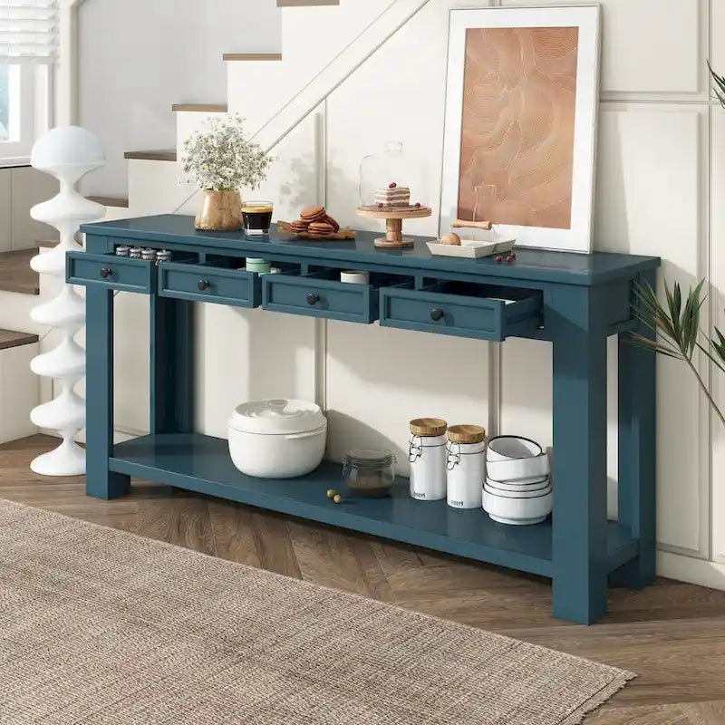 Console / Table d'appoint avec tiroirs de rangement et étagère inférieure pour entrée/couloir
