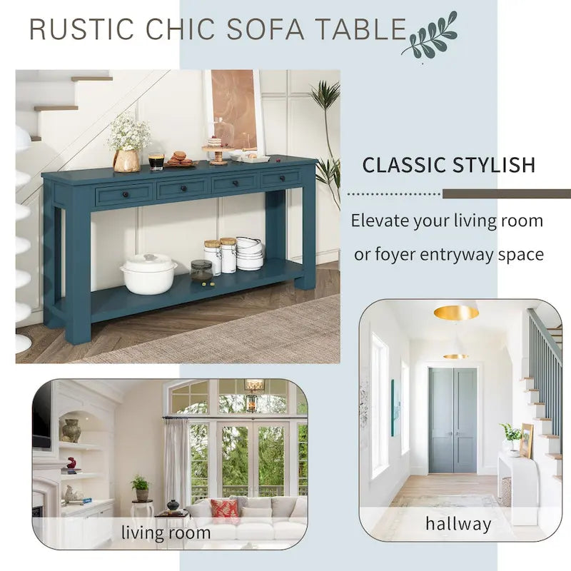 Console / Table d'appoint avec tiroirs de rangement et étagère inférieure pour entrée/couloir