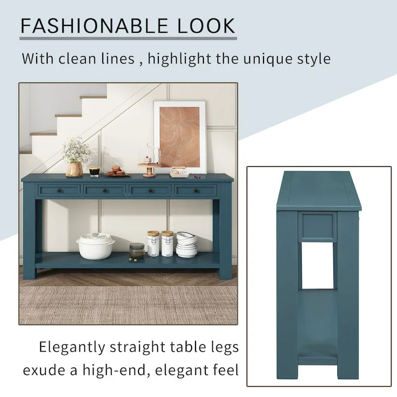 Console / Table d'appoint avec tiroirs de rangement et étagère inférieure pour entrée/couloir
