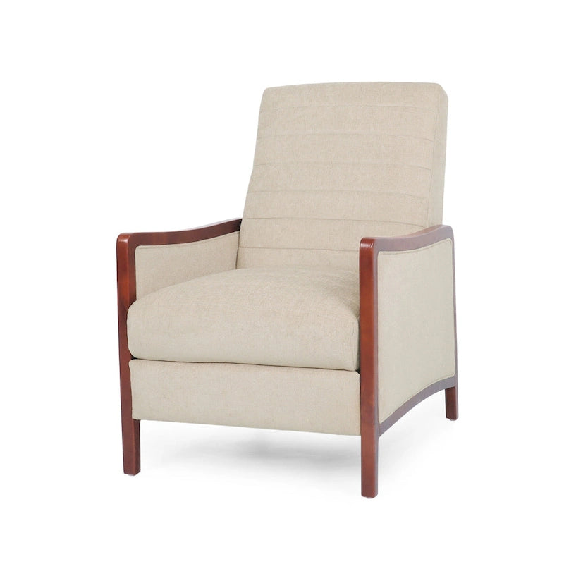 Fauteuil inclinable mi-siècle moderne en tissu à dossier poussoir