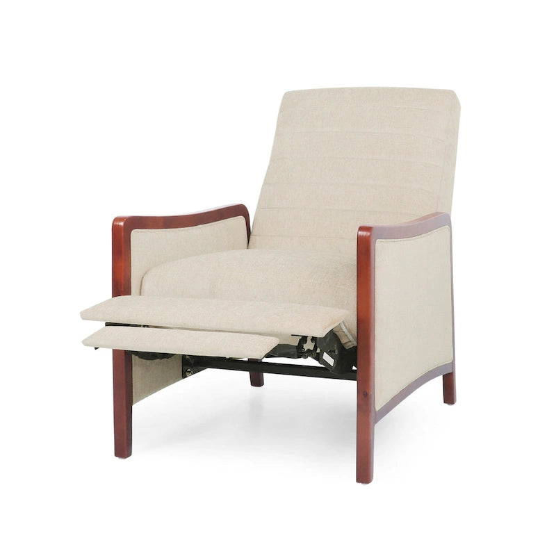 Fauteuil inclinable mi-siècle moderne en tissu à dossier poussoir