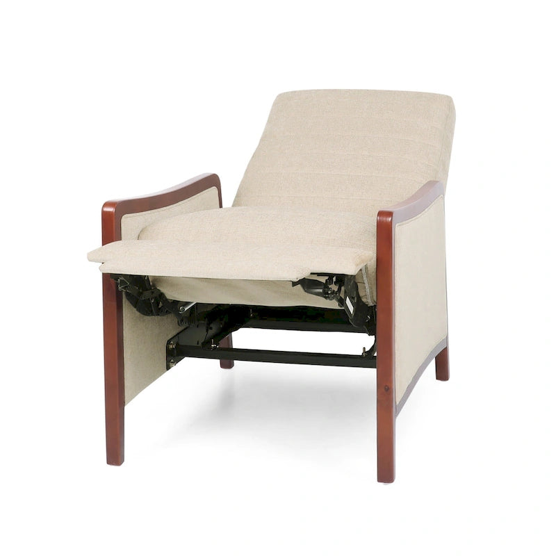 Fauteuil inclinable mi-siècle moderne en tissu à dossier poussoir