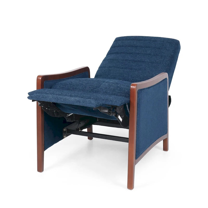 Fauteuil inclinable mi-siècle moderne en tissu à dossier poussoir