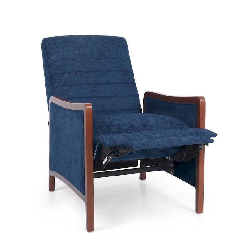 Fauteuil inclinable mi-siècle moderne en tissu à dossier poussoir