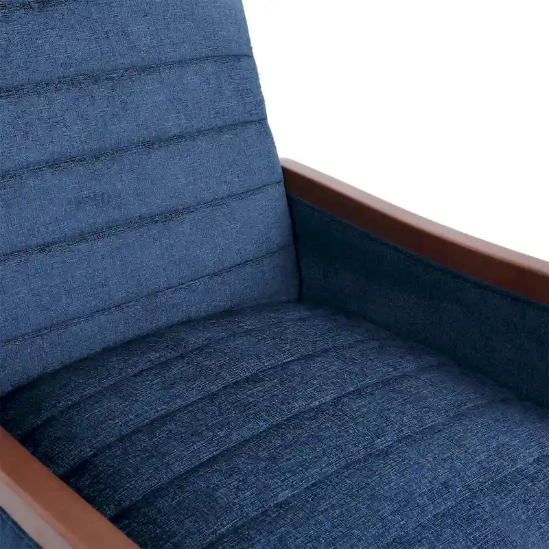 Fauteuil inclinable mi-siècle moderne en tissu à dossier poussoir