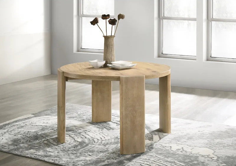 Bowen Oak Finish 47 Round Dining Table