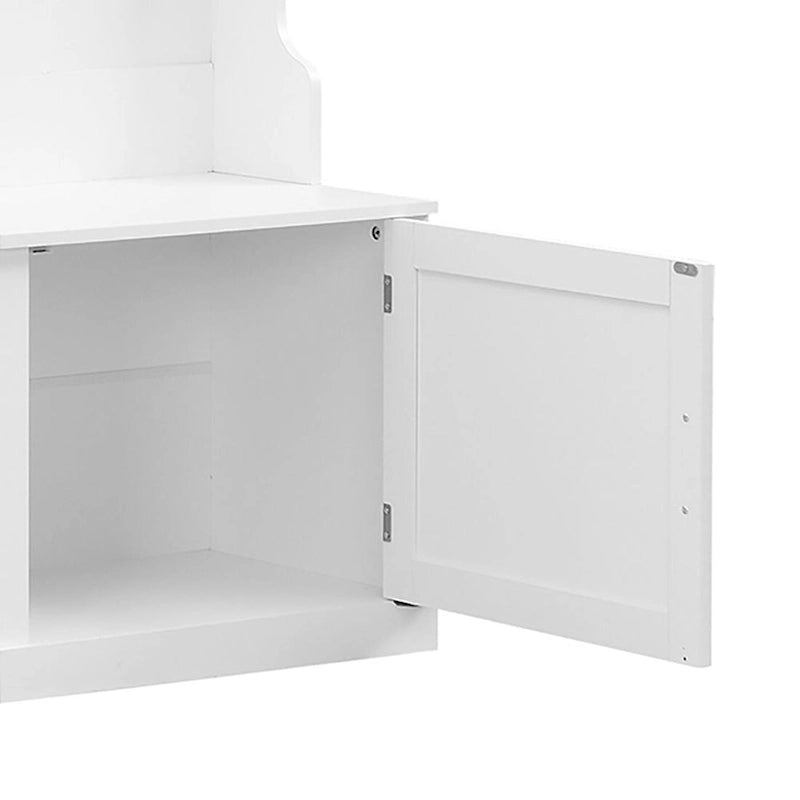 Porte-manteau d'entrée en bois autoportant 4-en-1 minimaliste avec plusieurs espaces de rangement