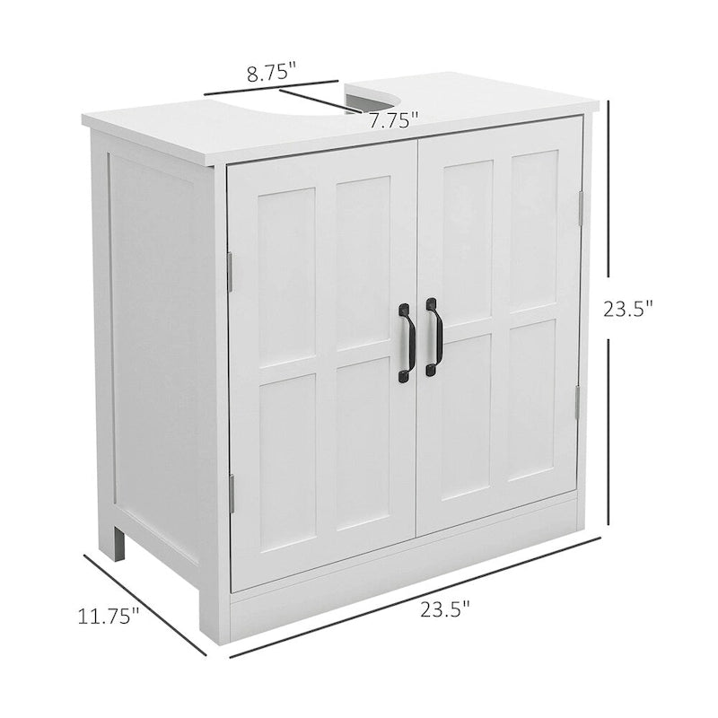 Meuble sous-vasque en bois pour salle de bain avec étagère réglable (sans vasque)