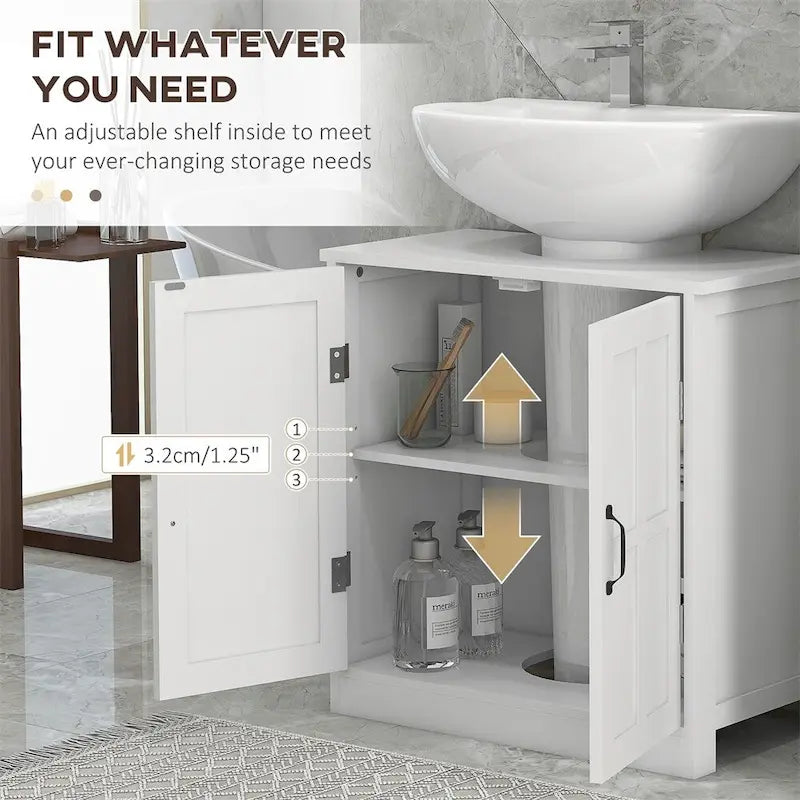 Meuble sous-vasque en bois pour salle de bain avec étagère réglable (sans vasque)