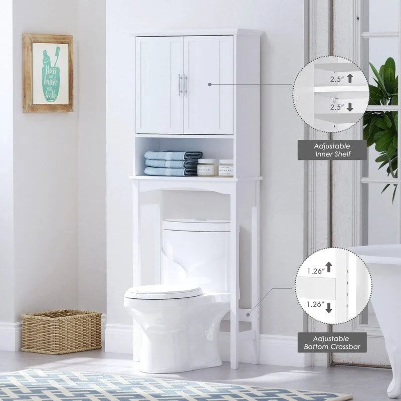 Meuble de rangement WC - 9,37P x 23,62L x 62,2H