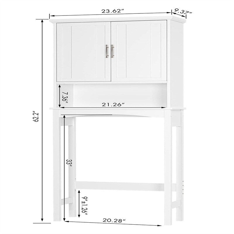 Meuble de rangement WC - 9,37P x 23,62L x 62,2H