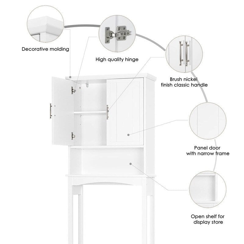 Meuble de rangement WC - 9,37P x 23,62L x 62,2H