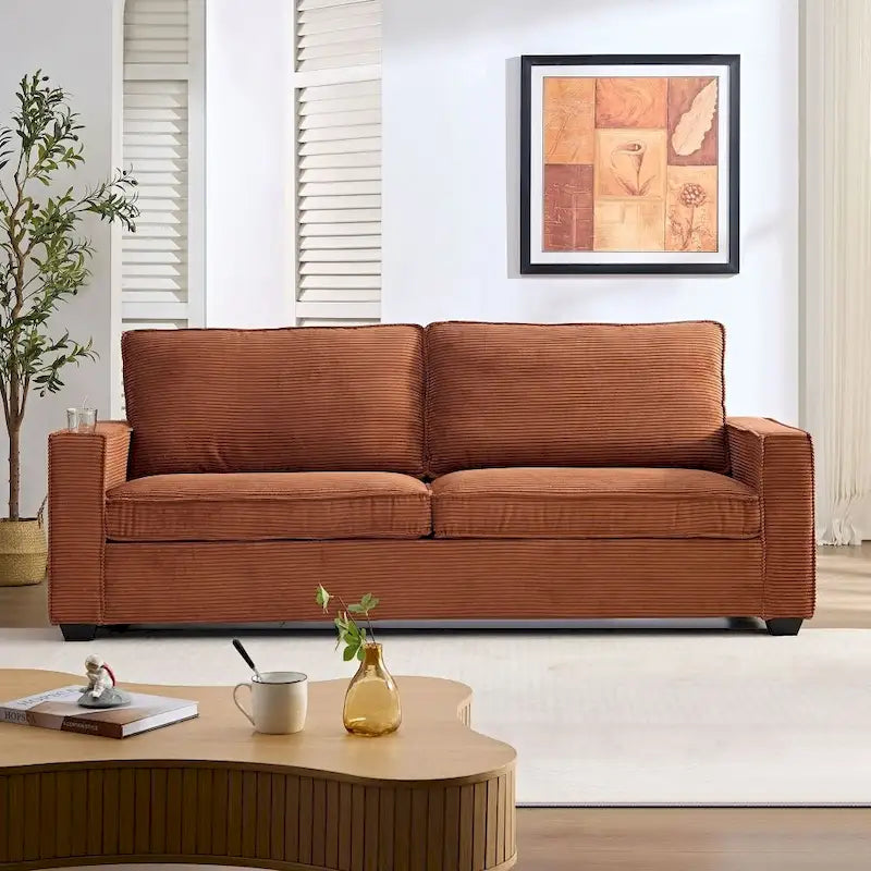 Canapé au design moderne de 87,4 pouces avec porte-gobelet et sacs de rangement