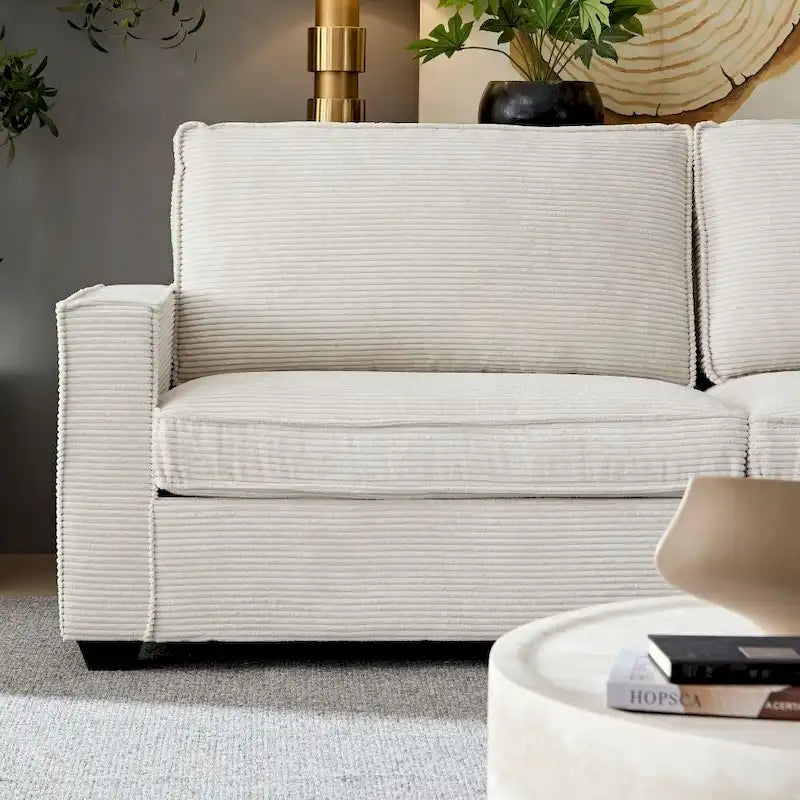 Canapé au design moderne de 87,4 pouces avec porte-gobelet et sacs de rangement